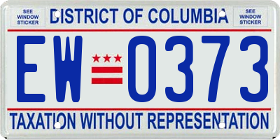 DC license plate EW0373