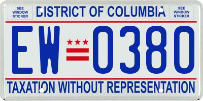 DC license plate EW0380