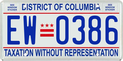 DC license plate EW0386