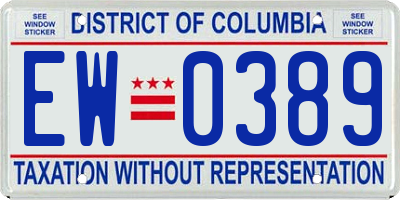 DC license plate EW0389