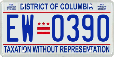 DC license plate EW0390