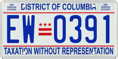 DC license plate EW0391