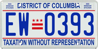 DC license plate EW0393