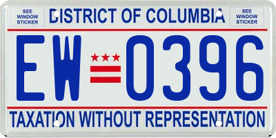 DC license plate EW0396