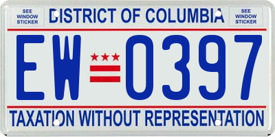 DC license plate EW0397