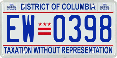 DC license plate EW0398