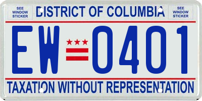 DC license plate EW0401