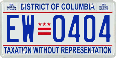 DC license plate EW0404