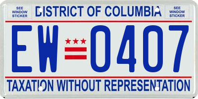 DC license plate EW0407