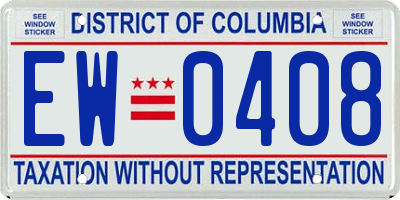 DC license plate EW0408