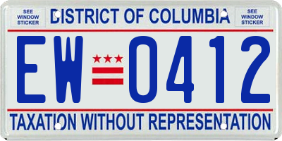 DC license plate EW0412