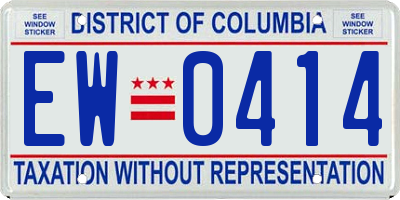DC license plate EW0414