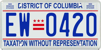 DC license plate EW0420