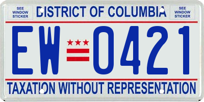 DC license plate EW0421