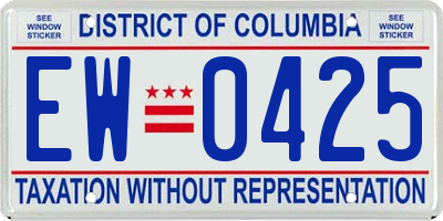 DC license plate EW0425