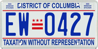 DC license plate EW0427