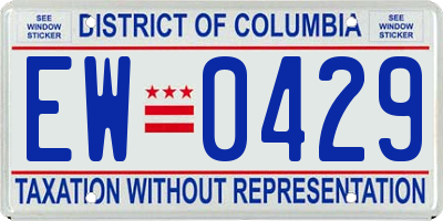 DC license plate EW0429