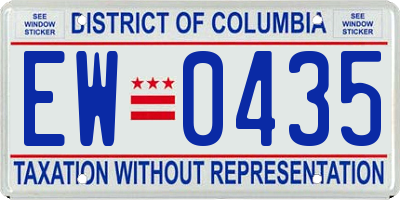 DC license plate EW0435