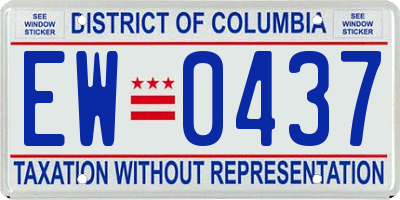 DC license plate EW0437