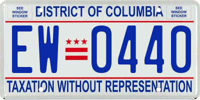 DC license plate EW0440