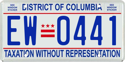 DC license plate EW0441