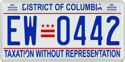 DC license plate EW0442