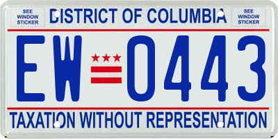 DC license plate EW0443