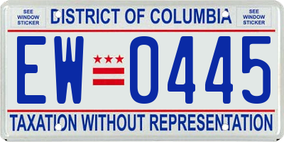 DC license plate EW0445