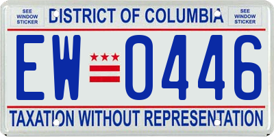 DC license plate EW0446