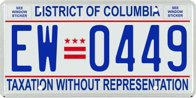 DC license plate EW0449