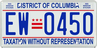 DC license plate EW0450