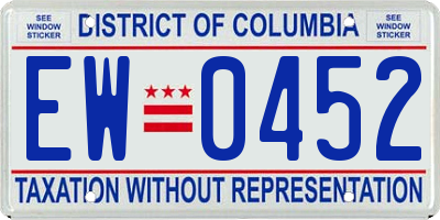 DC license plate EW0452