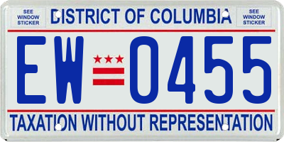 DC license plate EW0455