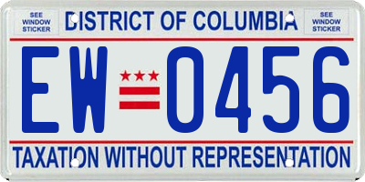 DC license plate EW0456