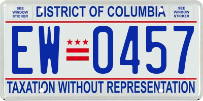 DC license plate EW0457