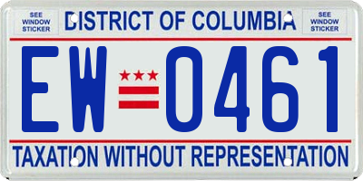 DC license plate EW0461