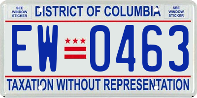 DC license plate EW0463