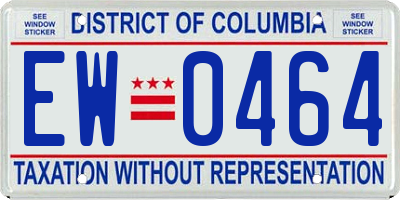 DC license plate EW0464