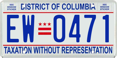 DC license plate EW0471