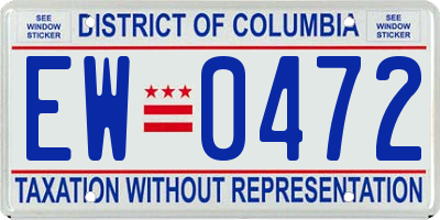DC license plate EW0472