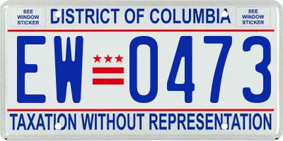 DC license plate EW0473