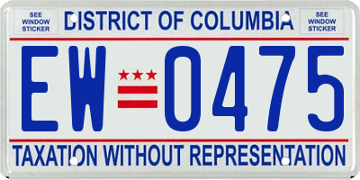 DC license plate EW0475