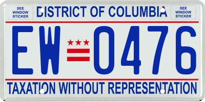 DC license plate EW0476