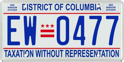 DC license plate EW0477