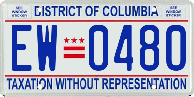 DC license plate EW0480