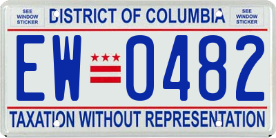 DC license plate EW0482