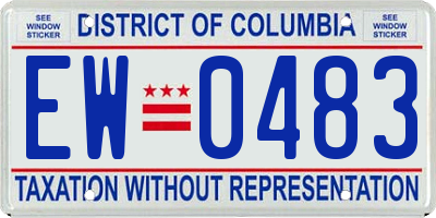 DC license plate EW0483
