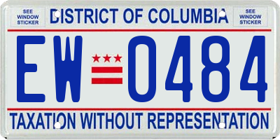 DC license plate EW0484