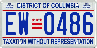 DC license plate EW0486