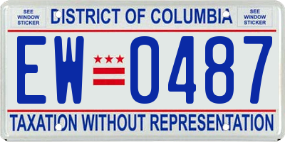 DC license plate EW0487